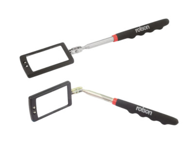 Teleskop-Licht-Inspektionsspiegel mit 2 hellen LED-Griffen ausziehbar 29-87 cm