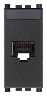 Ausgang RJ45 Mit Steckverbinder Netsafe Cat6 Serie Zivil Vimar Arkè Grau COD