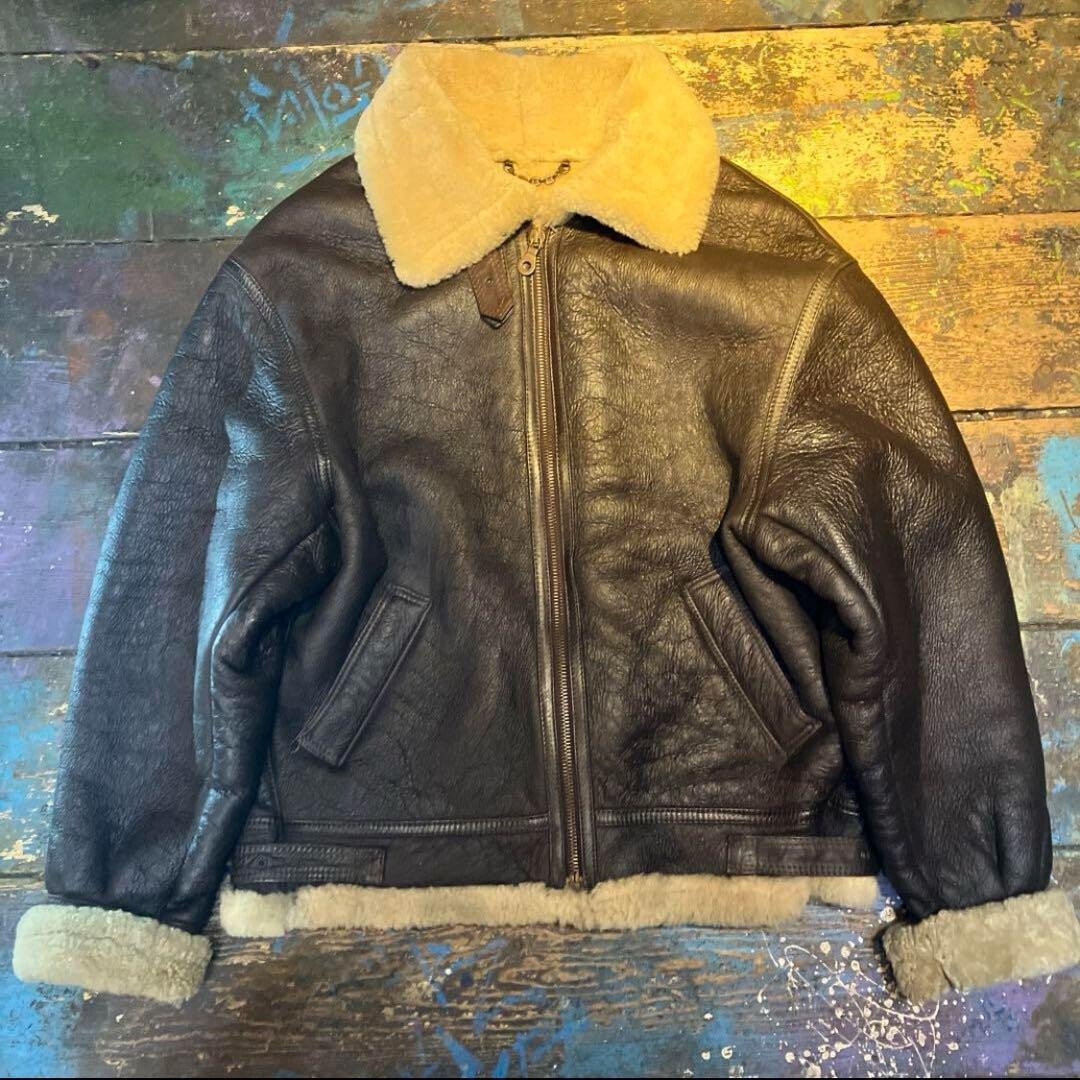 TEODEM Shearling mouton jacket flight B-3 Type leather men's TEODEM Shearling mouton jacket flight B-3 Type leather men's