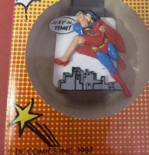 Vintage 1987 DC Comics Superman Pop-Up Quartz Watch Original Box Just In Time - Picture 5 of 9