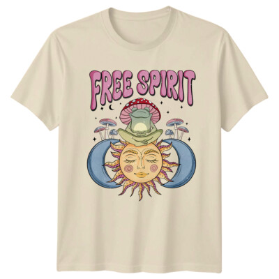 Free Spirit Frosch Sonne Mond Magie T-Shirt Celestial Spiritual Tee