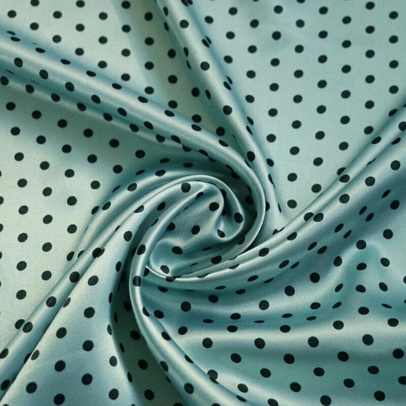 Lindo material de lunares satinado Charmeuse suave forro de abrigo bufanda tela por yarda Foto 3 de 4