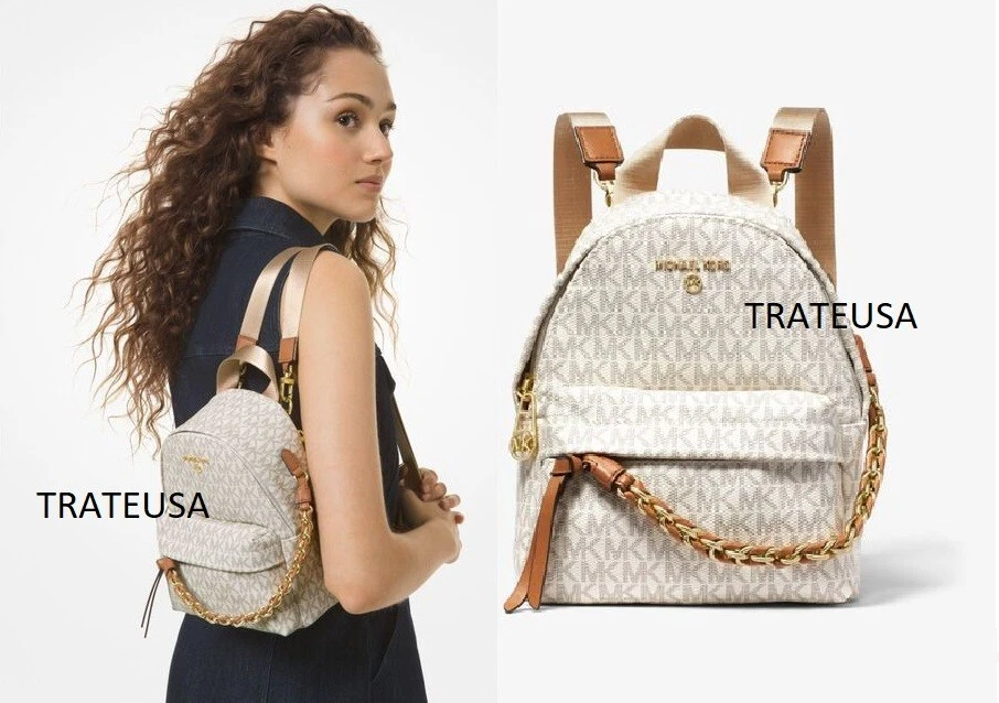 Michael Kors, Bags, Michael Kors Backpack Nylon And Canvass Gold Accents