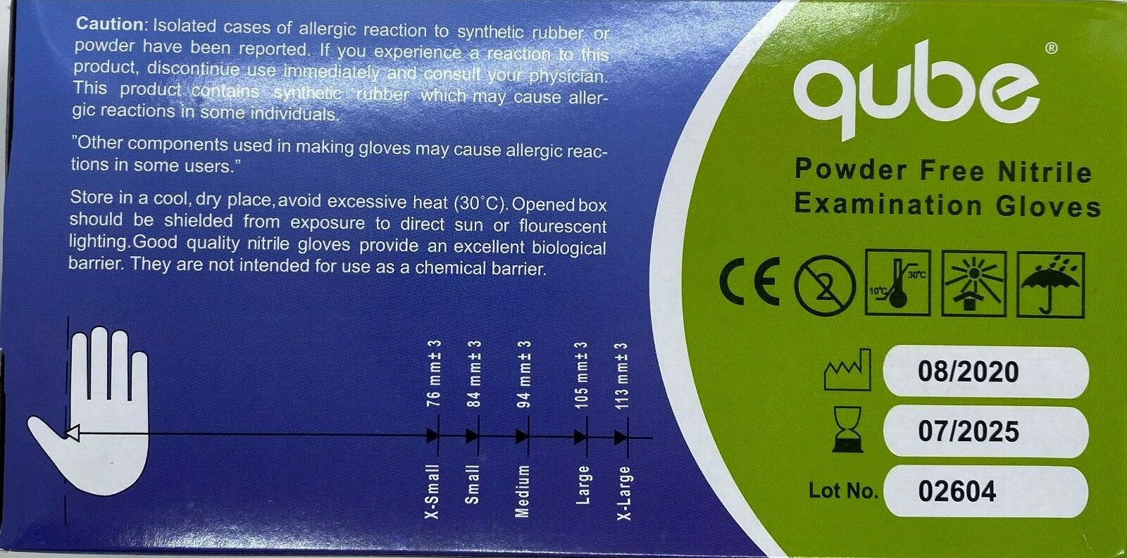 10 boxes of 100 QUBE Nitrile PowderFree Gloves Large = 1000 gloves eBay