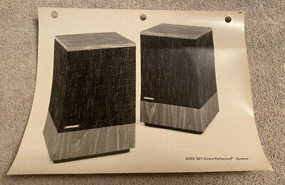 BOSE 501 SPEAKER SYSTEM ORIGINAL GLOSSY BLACK AND WHITE PHOTO AD
