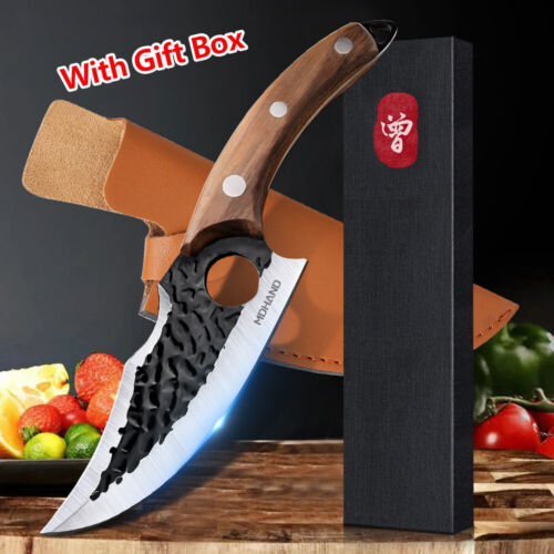 MDHAND Serbian Forged Chef Knife Kitchen Butcher Boning Meat Cleaver w/ Gift Box