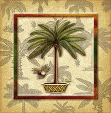 Ceramic Backsplash Tile Mural Floral Kitchen/Bathroom - Coconut Palm 3