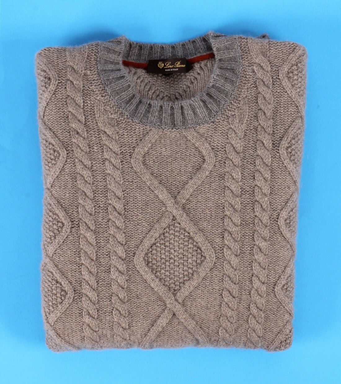 CASHMERE Crewneck Aran Irish Sweater 