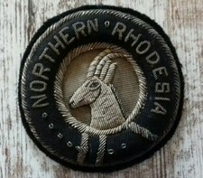 Originales Abzeichen NORTHERN RHODESIA Blazer Badge, echter Silberfaden, Rarit&auml;t
