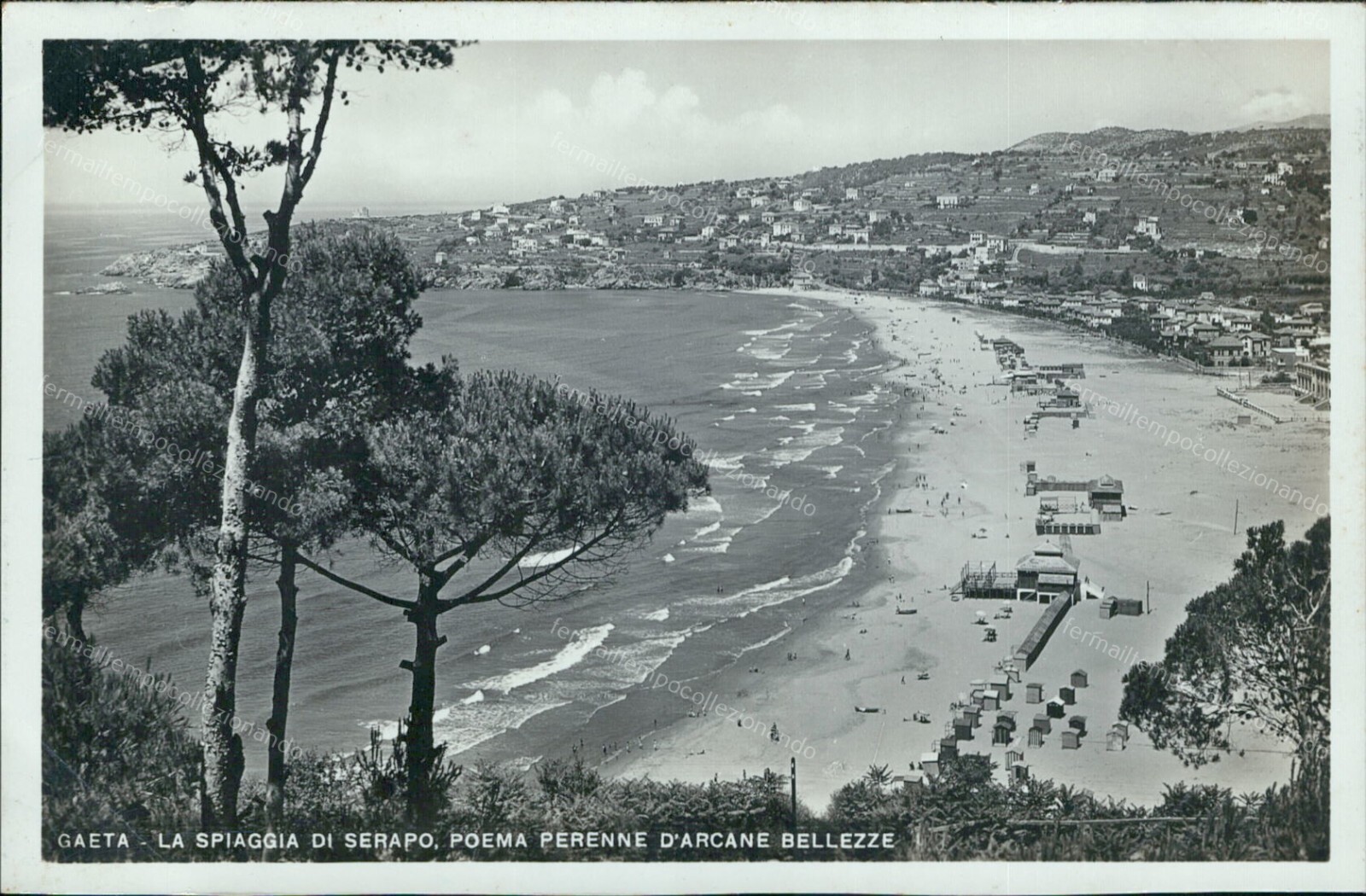 an762 cartolina gaeta la spiaggia di serapo provincia di latina lazio ...