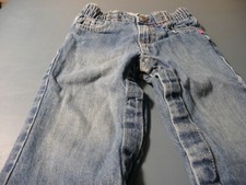 GIRLS SIZE 12 MONTH JEANS WITH YELLOW FLOWERS AND EMBROIDERED BACK POCKETS