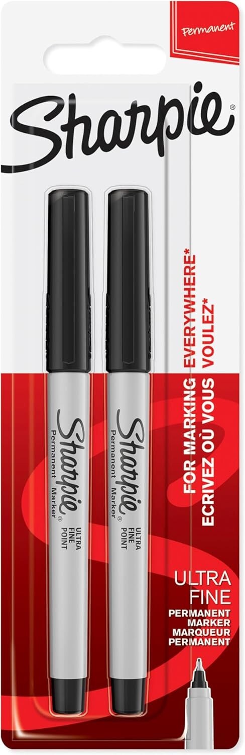 Sharpie Permanent Markers Ultra Fine Point for Precise Marks Black Ink UK