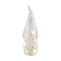 Mascagni Casa Weihnachtsmann Santa Claus Mit Led 21Cm Porzellan Dekoration Natal
