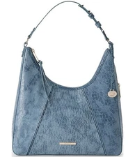 Brahmin Zostera Collection Tabitha Leather Shoulder Bag (Bellbottom Blue)