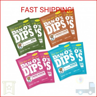 Dan-O s Dips Variety Pack (8 Pack)   Ranch, Mexi-Ranch, French Onion & Dill Dip