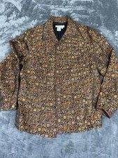 Coldwater Creek Womens Brown Floral Brocade Button-Up Jacket L