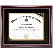 HOUSE DAY Diploma Frame 8.5 x 11 with Black 11x14" 1 Pack , Mahogany 1Pack