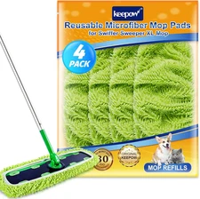 KEEPOW Reusable XL Mop Pads Compatible with Swiffer XL Sweeper, X-Large Dry
