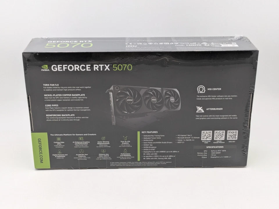 MSI NVIDIA GeForce RTX 5070 Shadow 3X OC 12GB GDDR7 Graphics Card (912-V532-090) - Image 2 of 4