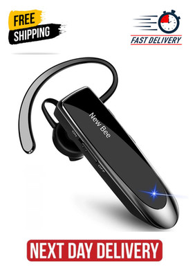 New Bee Bluetooth Headset Two Device Connection Handsfree driving Headset, Black