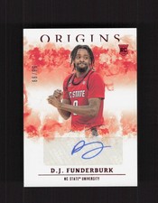 2021 Panini Chronicles Draft Picks D.J. Funderburk Origins Rookie AUTO Red #/99