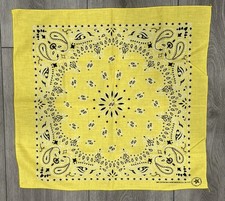 Vtg Hav-a-Hank 100 Cotton Yellow Bandana USA Crafted W/Pride RN 15187 20  x21  