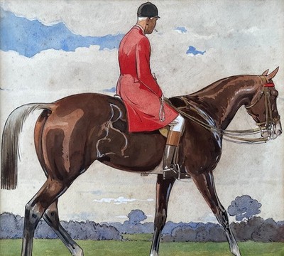 Reiter, altes Aquarell, Ende 19. oder Anfang 20. Jh.