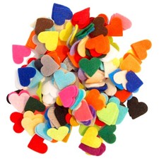 100 PCS 3 Inch Felt Hearts Mix Color Pack DIY Crafts Decoration Sewing
