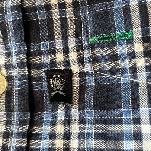 Tommy Hilfiger Boys Small Blue Plaid Short Sleeve Button Down Dress Shirt - Picture 8 of 11
