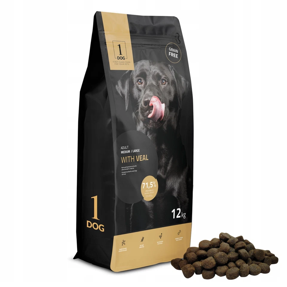 Trockenfutter Hund Getreidefrei Hundefutter 12 kg Monoprotein mit Kalb 1DOG - Bild 4 von 4