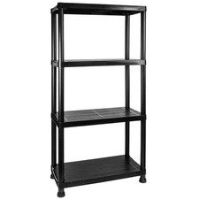 Garage Storage Shelves Black Plastic 3 4 5 Tier Shelving Unit for Shed & Office