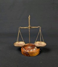 Ancienne balance de précision portable en laiton pour Bijoutier