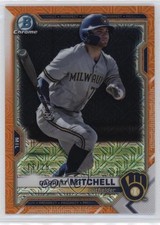 2021 Bowman Chrome Mega Box Orange Mojo Refractor 11/25 Garrett Mitchell 0nr3