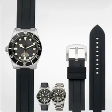 22mm Silicone Rubber Watch Straps For Tudor Pelagos Series 25500TN 25600TN Belt