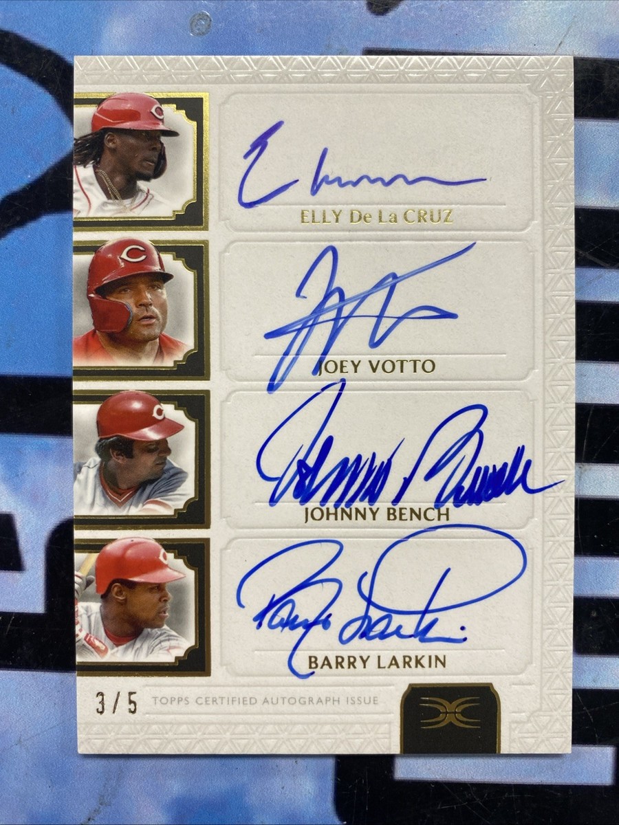 2024 Topps Definitive De La Cruz-Votto-Bench-Larkin Quad Auto /5