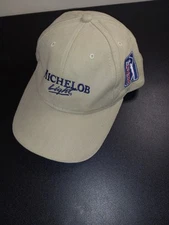 Michelob Light PGA Tour Strapback Hat Beige Side Patch Golf Hat Cap Dad Hat Beer