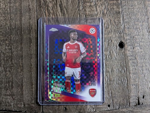 2025-26 Topps Chrome UEFA Club Competitions Bukayo Saka Purple X-Fractor /75