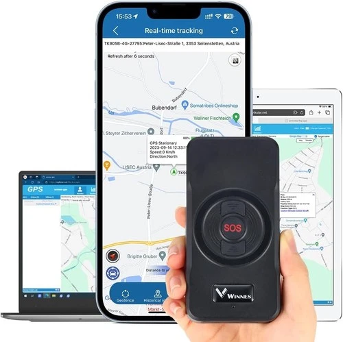 Winnes TKS2 GPS Tracker 4G Real Time Live Location Car Tracking Device SIM Required