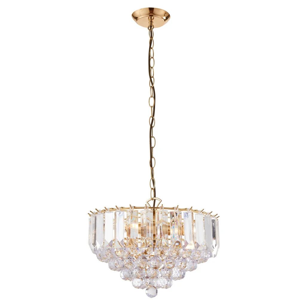 Ceiling Light Brass Fargo 3 380mm Polished Endon FARGO-14BP