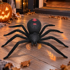 31.5" Animated Halloween Spider, Giant Walking Spider with Motion Activated Craw