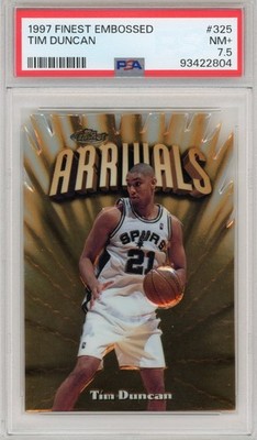 1997-98 Topps Finest - Rare Gold Tim Duncan #325 Embossed (RC) | PSA 7.5