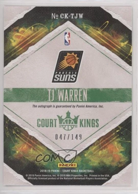 2018-19 Panini Court Kings Court Kings Auto /149 TJ Warren #CK-TJW Auto - Image 2 of 2