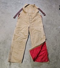 Carhartt R02 Duck Double Knee Work Overall Bibs Insulated Size 40x32 Good Used 