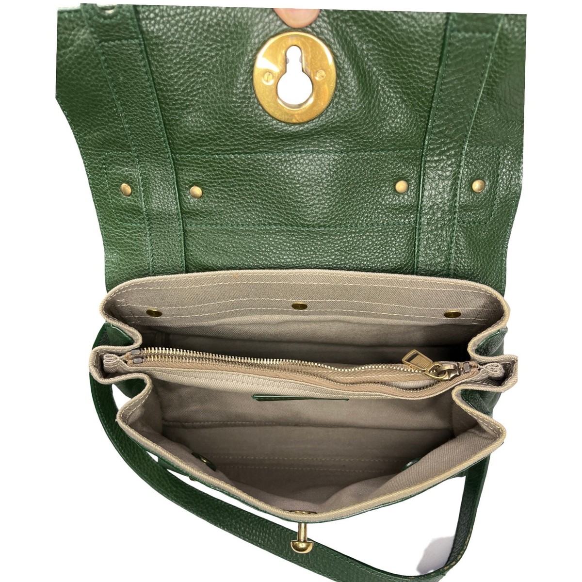 YSL Muse Two Green Leather Satchel Crossbody Yves Saint Laurent