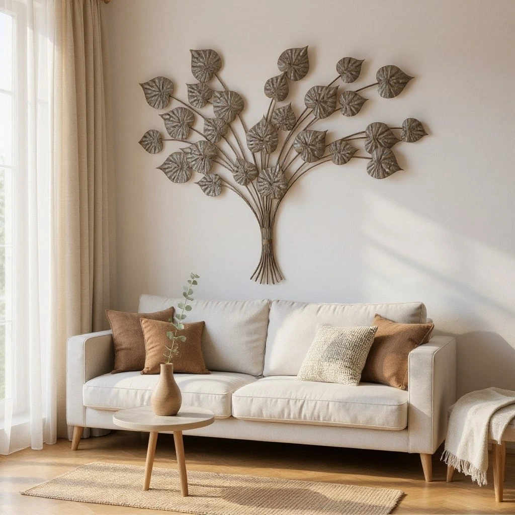 Gold Wall Art Leaf Design Mounted Metal Home Art Deco Gift 131cm
Opens in a new window or tab