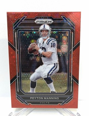 Panini 2022 Prizm Peyton Manning #129 Colts Red No Huddle Prizm /50