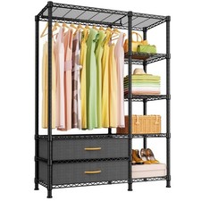 Ulif F3 Heavy Duty Clothes Rack（With Fabric Drawers）Freestanding C