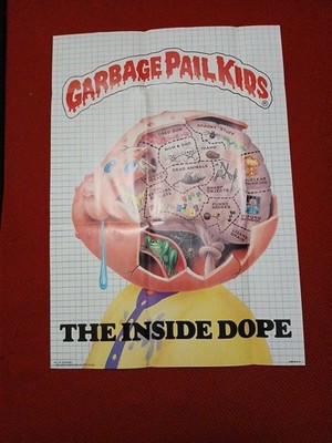 Vintage 1986 Garbage Pail Kids Poster #4 The Inside Dope 17'' X 12'' RARE
