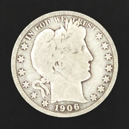 1906-O Barber Half Dollar 90% Silver Coin New Orleans Mint F/VF Better Date US