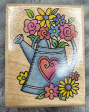 Rubber Stampede Wooden Rubber Stamp A2141D Water Can with Flowers